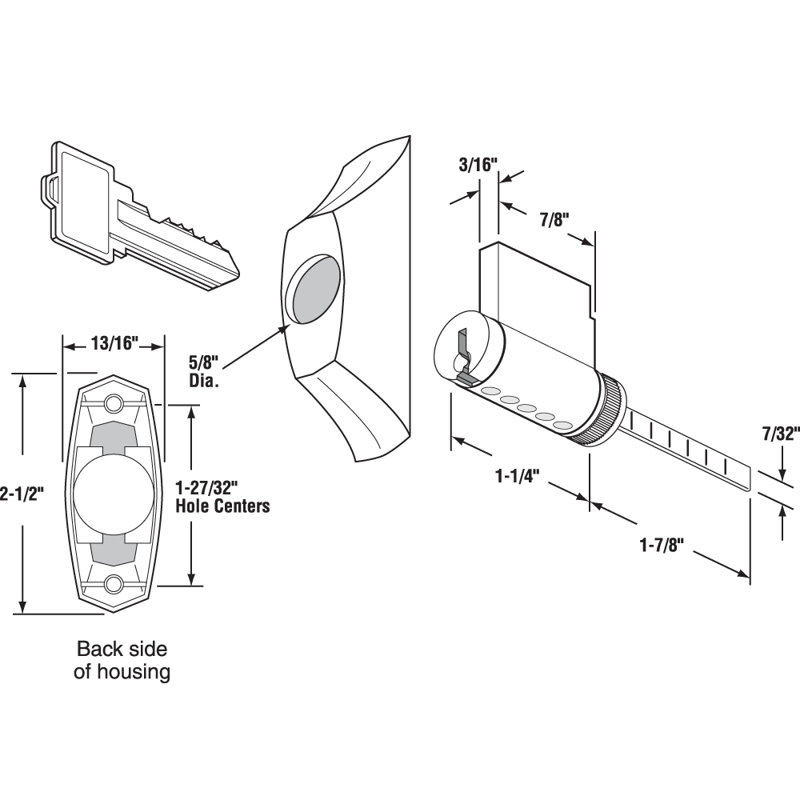 Diecast, Sliding Door Keyed Locking Unit
