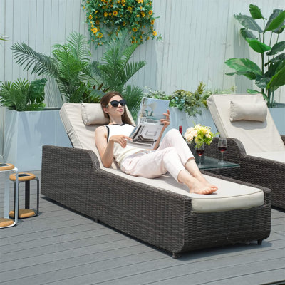 Outdoor Wicker Chaise Lounge by Hokku Designs