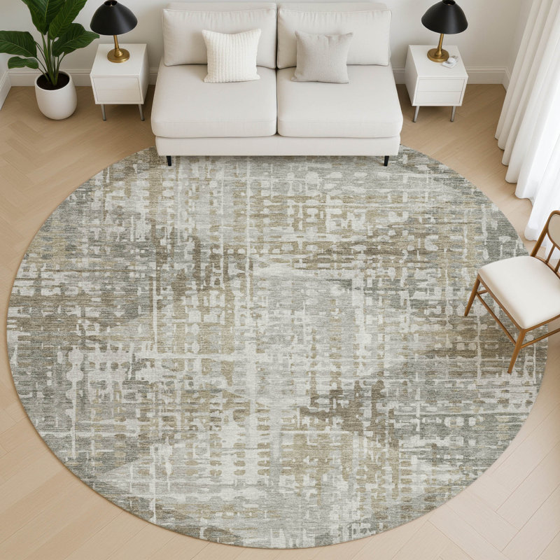 Tapis géométrique de qualité supérieure lavable à la machine Mayfield AMF2026, Gris, Tapis de couloir 2 pi 3 po x 7 pi 6 po