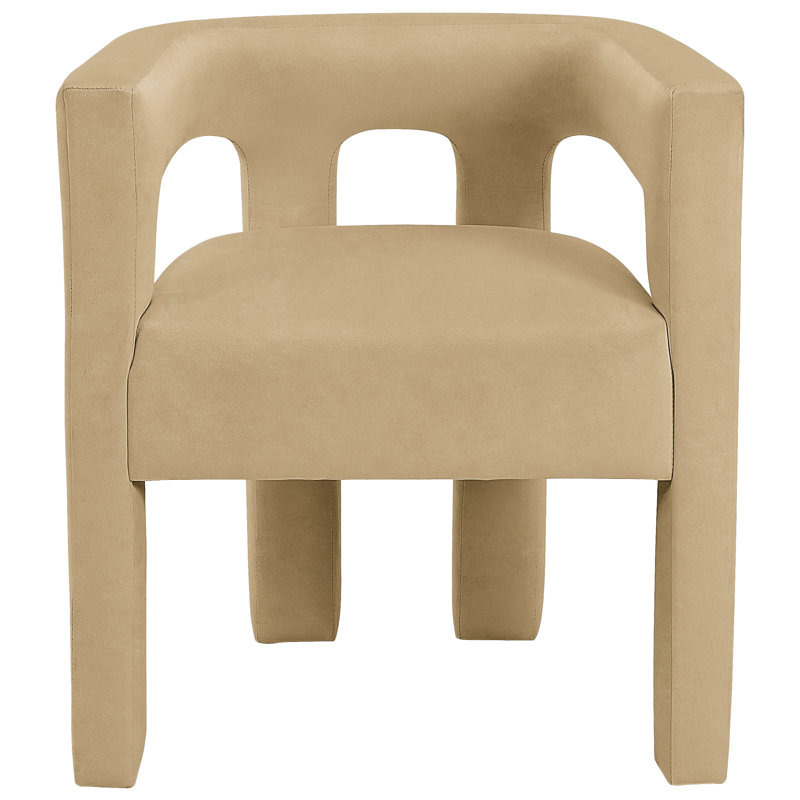 Iwinosa 18.5'' H Velvet Upholstered Armchair, Camel Velvet