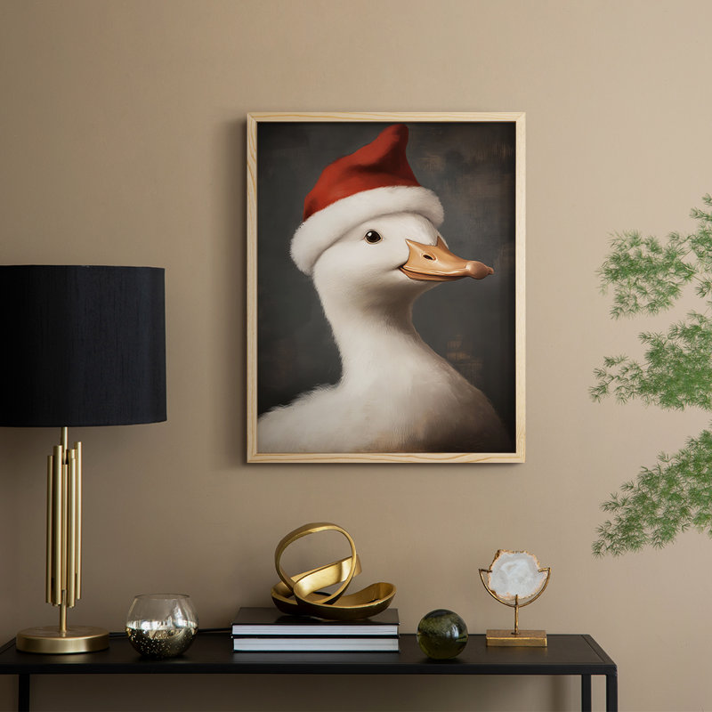 «Christmas Holiday Art», série 2-CVII, reproduction encadrée - bois massif, Naturel, H 11 po x l 9 po