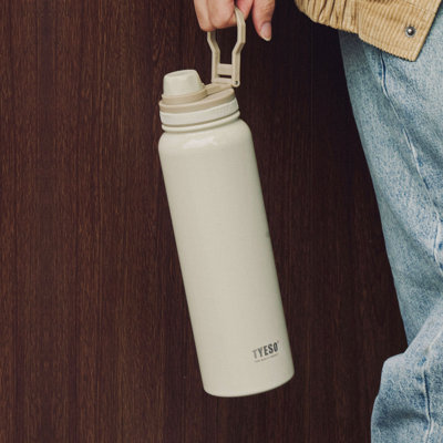 TYESO Stainless Steel Light Weight Sports Bottle With Handle, 40 OZ