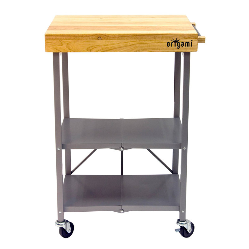 Chariot-bar pour îlot de cuisine Origami, Gris