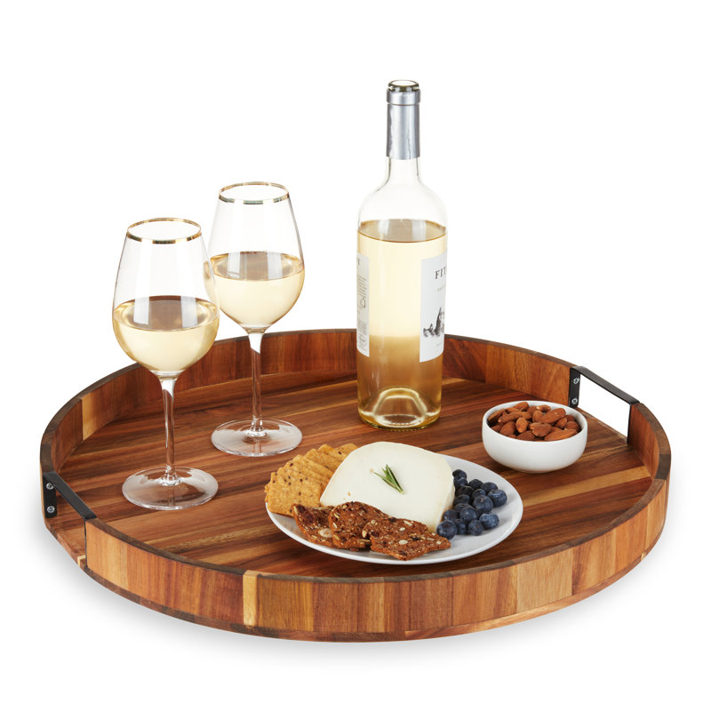 Plateau tournant en bois d'acacia