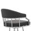 Tabouret de bar et de comptoir pivotant de 30 po de hauteur moderne en similicuir gris ardoise au fini acier inoxydable brossé-2015117704-2015117706