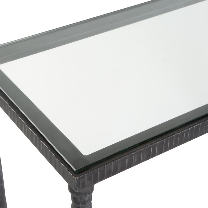 Roseberry 63.4'' W Glass Console Table
