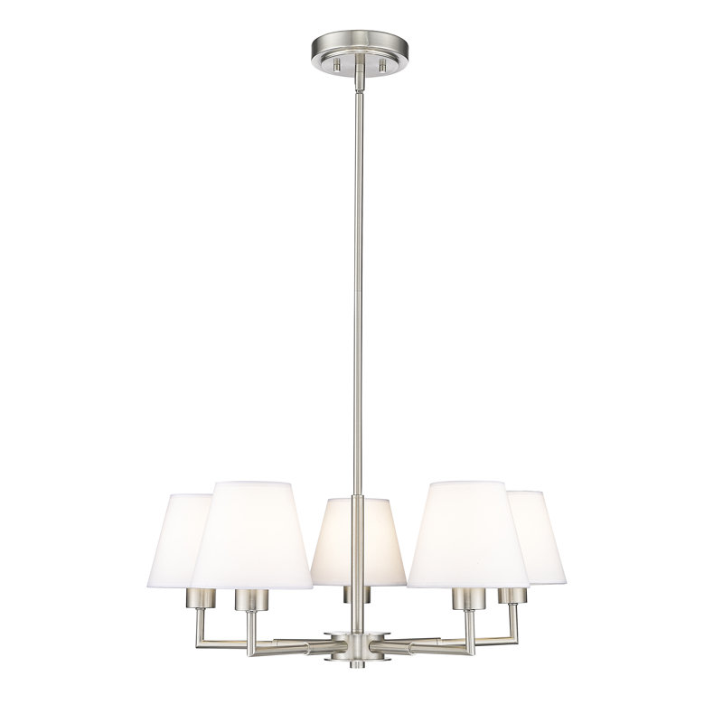 Lustre 5 lumières Ryckman en nickel brossé, Nickel brossé