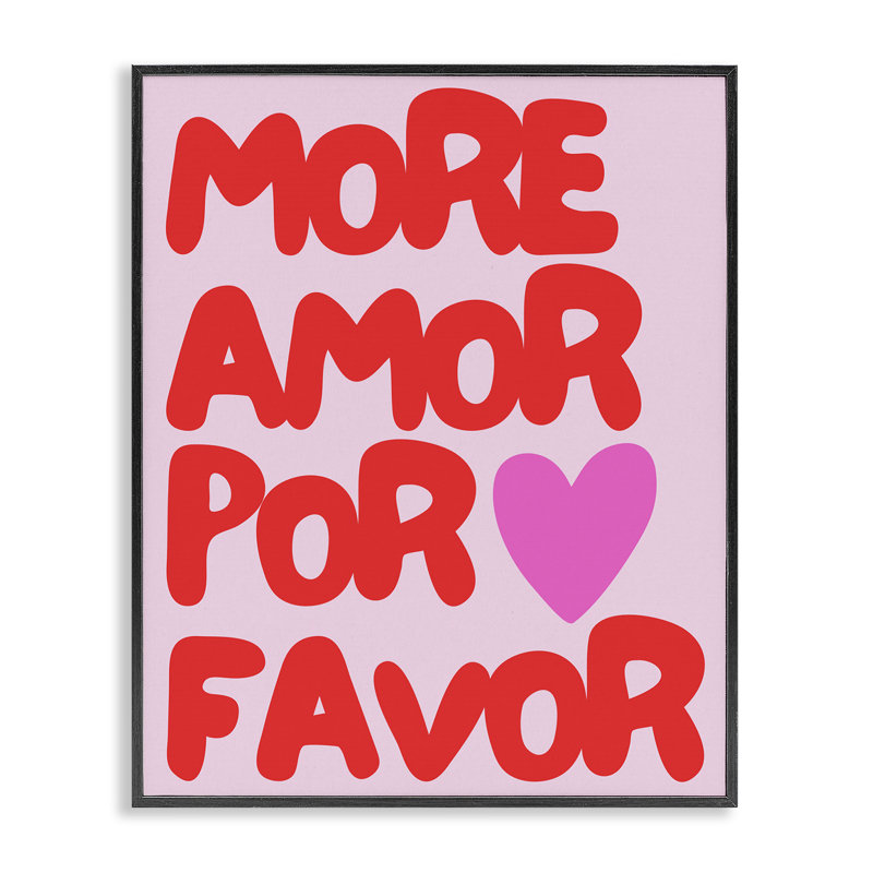  More Amor, art de la giclée encadrée par House of Lulu, H 14 po x l 11 po, Giclée encadrée noir minuit