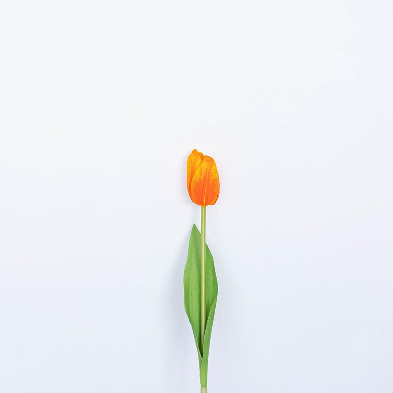 Fleur artificielle simple tulipe orange, Orange