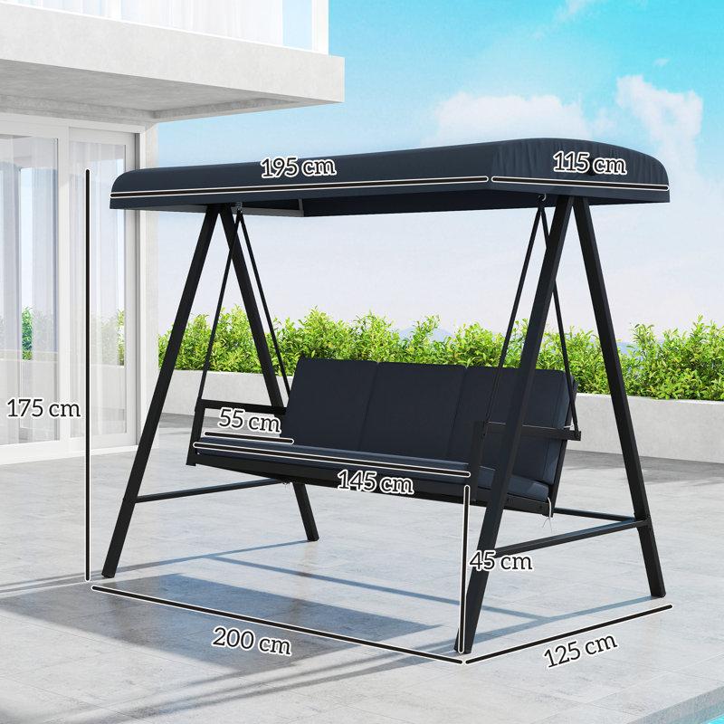 3 Person Porch Swing with Canopy