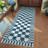 Geometric Check Machine Washable Rug with Non-Slip Backing for Living Room Easy to Clean Non-Shedding Soft Low Pile Floor Mats-1912517350-1912517349