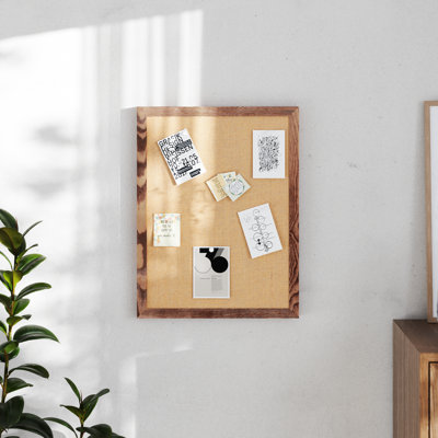 Mattson Commercial Wall Mount Framed Linen Board with Included Wooden Push Pins