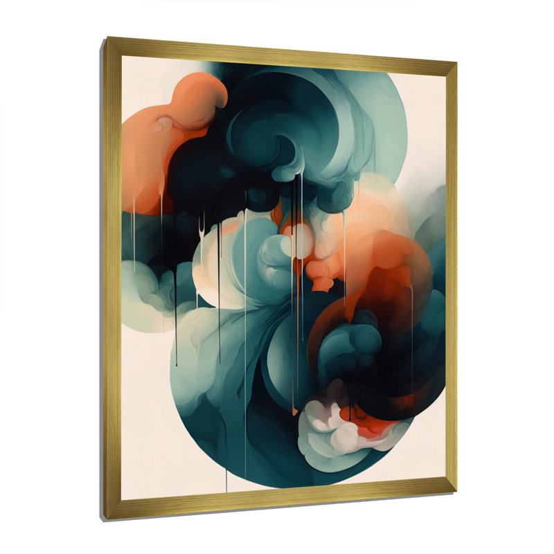 «Heim Abstract Shapes and Line Artwork IV», reproduction, H 40 po x l 30 po x P 1,5 po, Encadrement doré