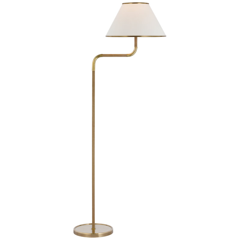 Rigby Arched Floor Lamp, Soft Brass/Natural Oak