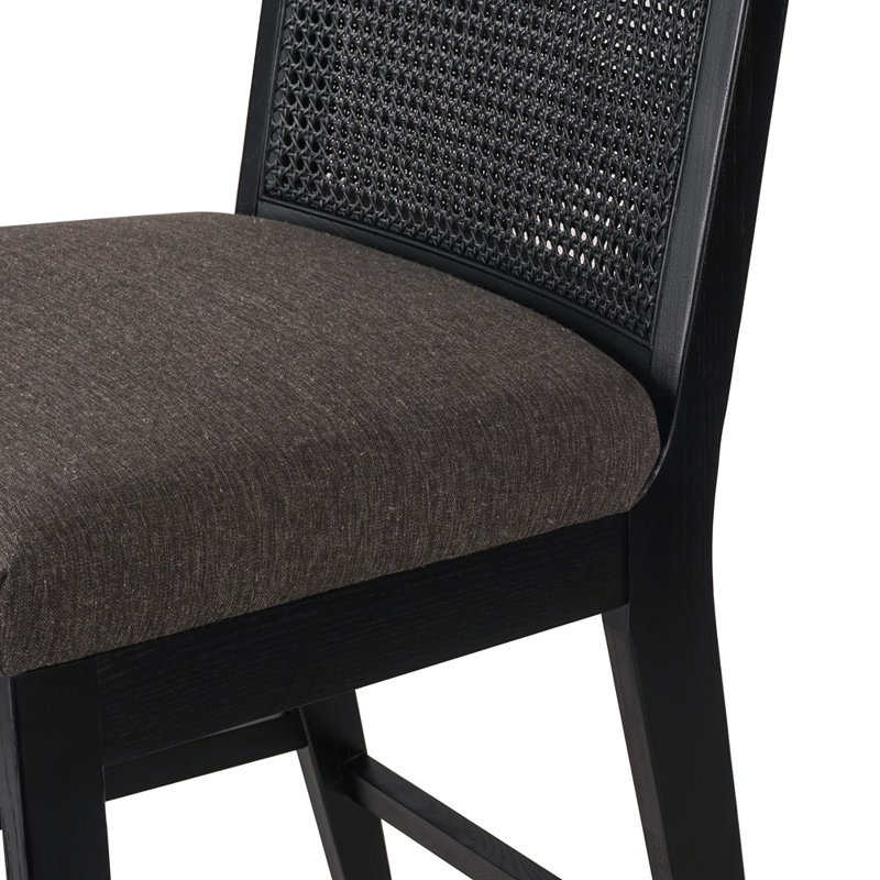 Antonia Cane Armless Counter & Bar Stool, Bar Stool (31" Seat Height), Natural/Black