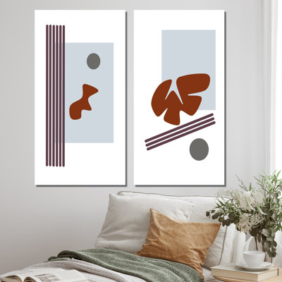 «Bohemian Mid Century Geometric Typographie VII», ensemble de 2 impressions