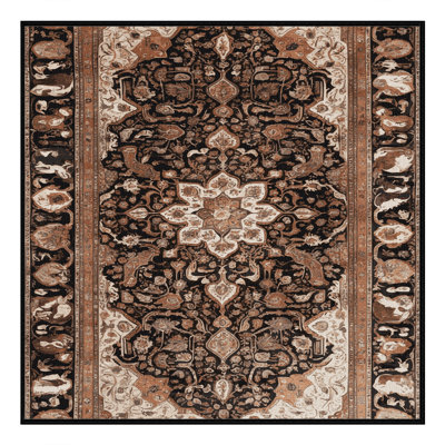 Tapis brun lavable à la machine