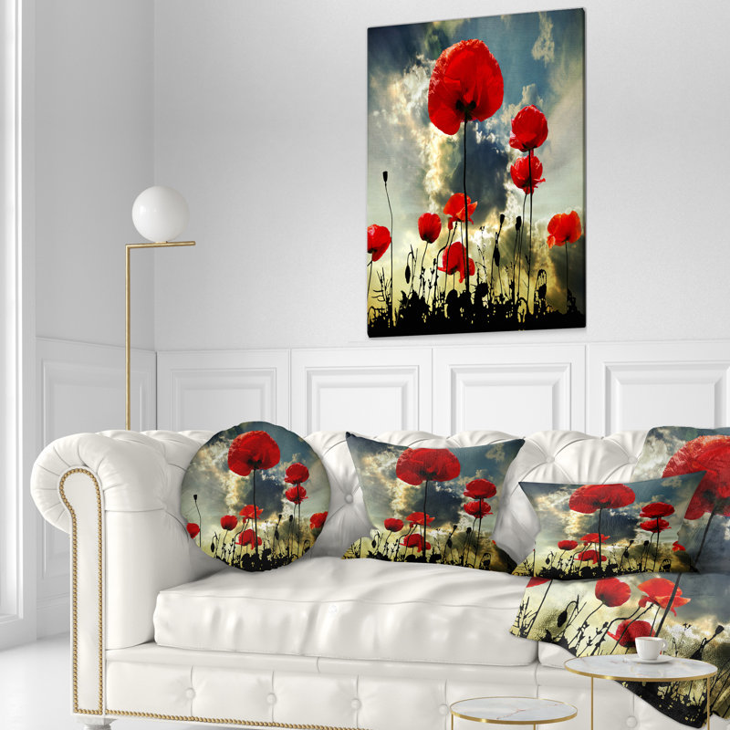 Coussin lombaires floral sur fond thunderstorm