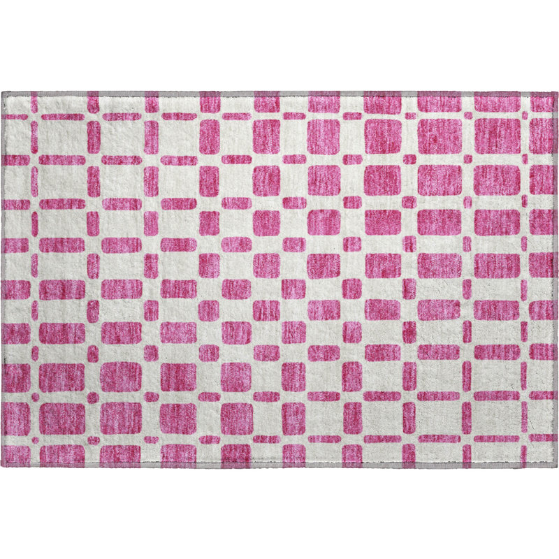 Premium Machine Washable Prisco Blush Rug, Rectangle 1'8" x 2'6"