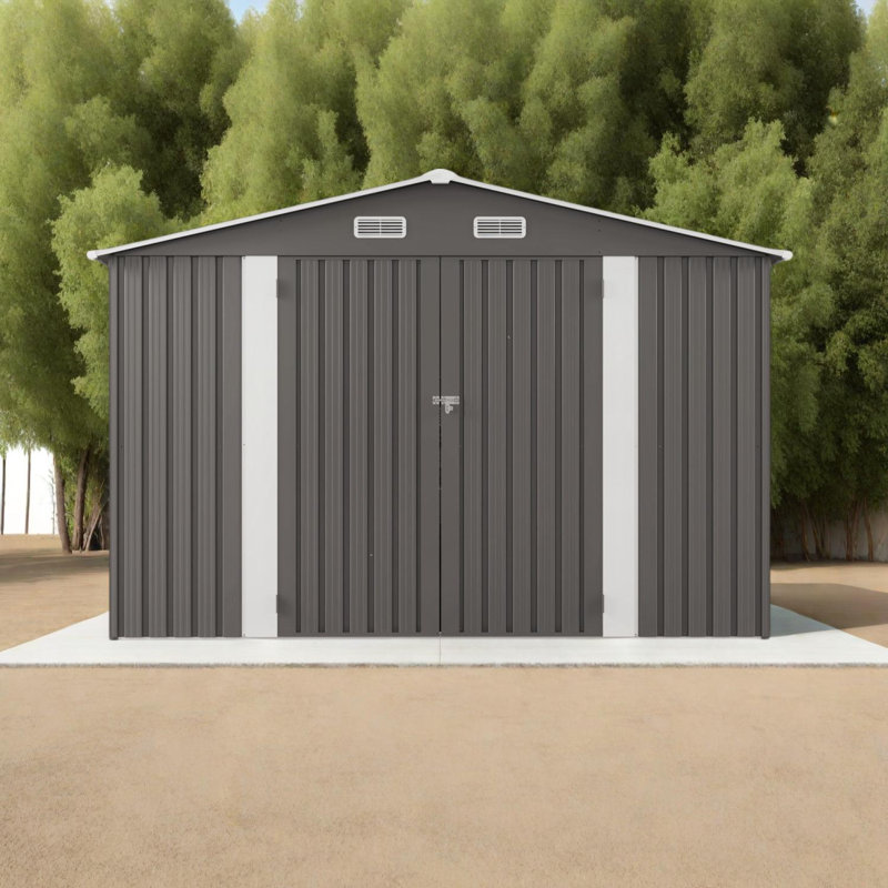 Grande remise extérieure avec portes doubles et fenêtres, 10 x 12 pi