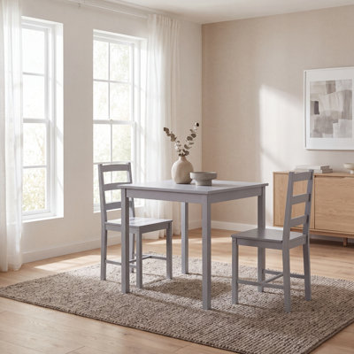 Maymie 2 -Person Pine Solid Wood Dining Set