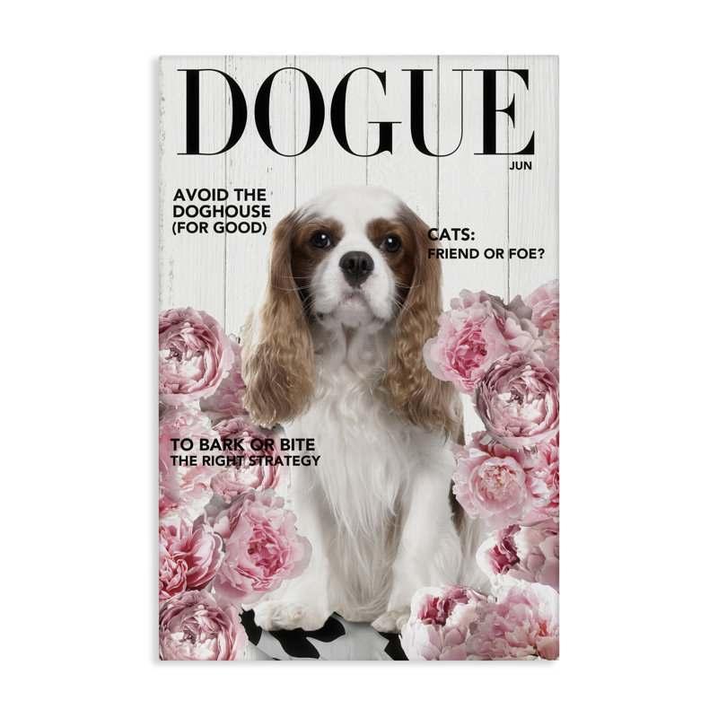 «Funny Floral Dog», conception par Sasha, H 24 po x l 16 po