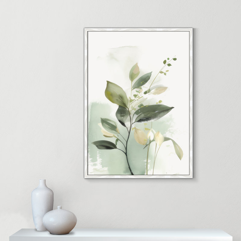 «Greenery Serenade II» par Irena Orlov, L 25,5 po x H 35,5 po, Grain de bois blanc, Framed Print