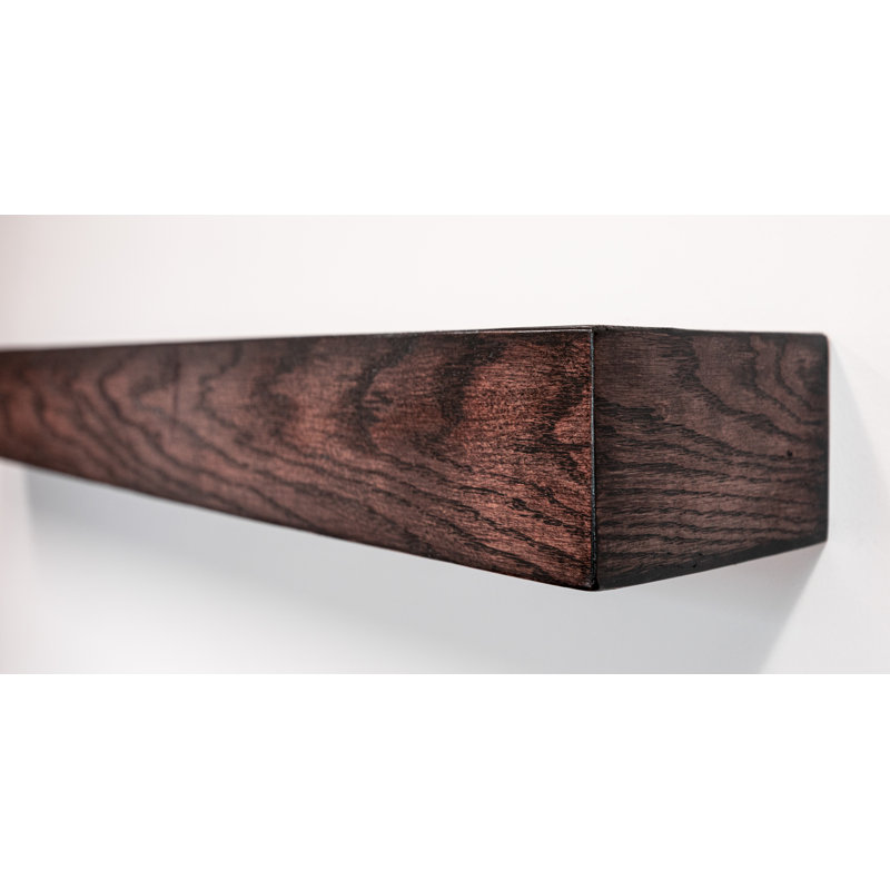 Emerald Lee 3 Piece Oak Floating Shelf, 4" H x 45" W x 4" D, Black Cherry