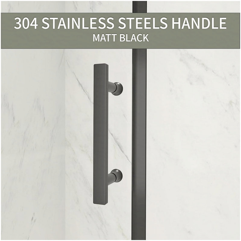 Comfystyle 60.W x 72.H Double Framed Sliding Shower Door, with 1/4" (6mm) Clear SGCC Tempered Glass, Matte Black Finish