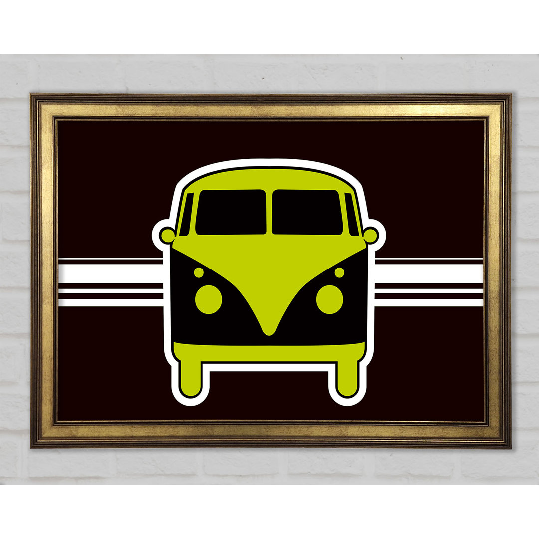 Retro Vw Camper Van Lime Green - Druck