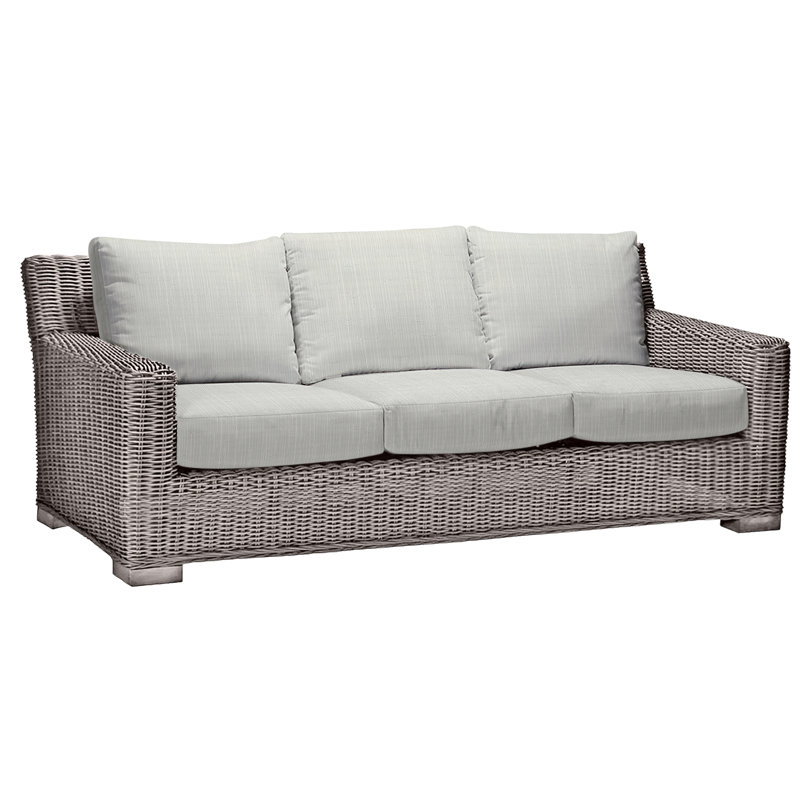 Canapé d'extérieur Rustic N-Dura, Welt, Sunbrella® argent Verona, Huître