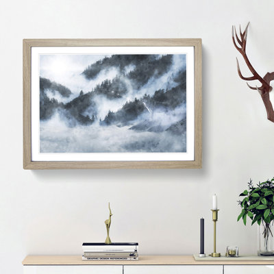 Grey Wolf in a Winter Forest - Picture Frame Graphic Art Print