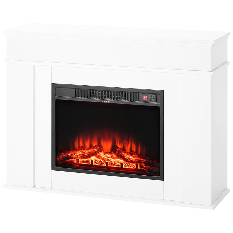 Foyer électrique autoportant 43 pouces blanc 4300 avec 5120 BTU, protection contre la surchauffe, télécommande, pour les flammes réglables de chambre à coucher et bureau