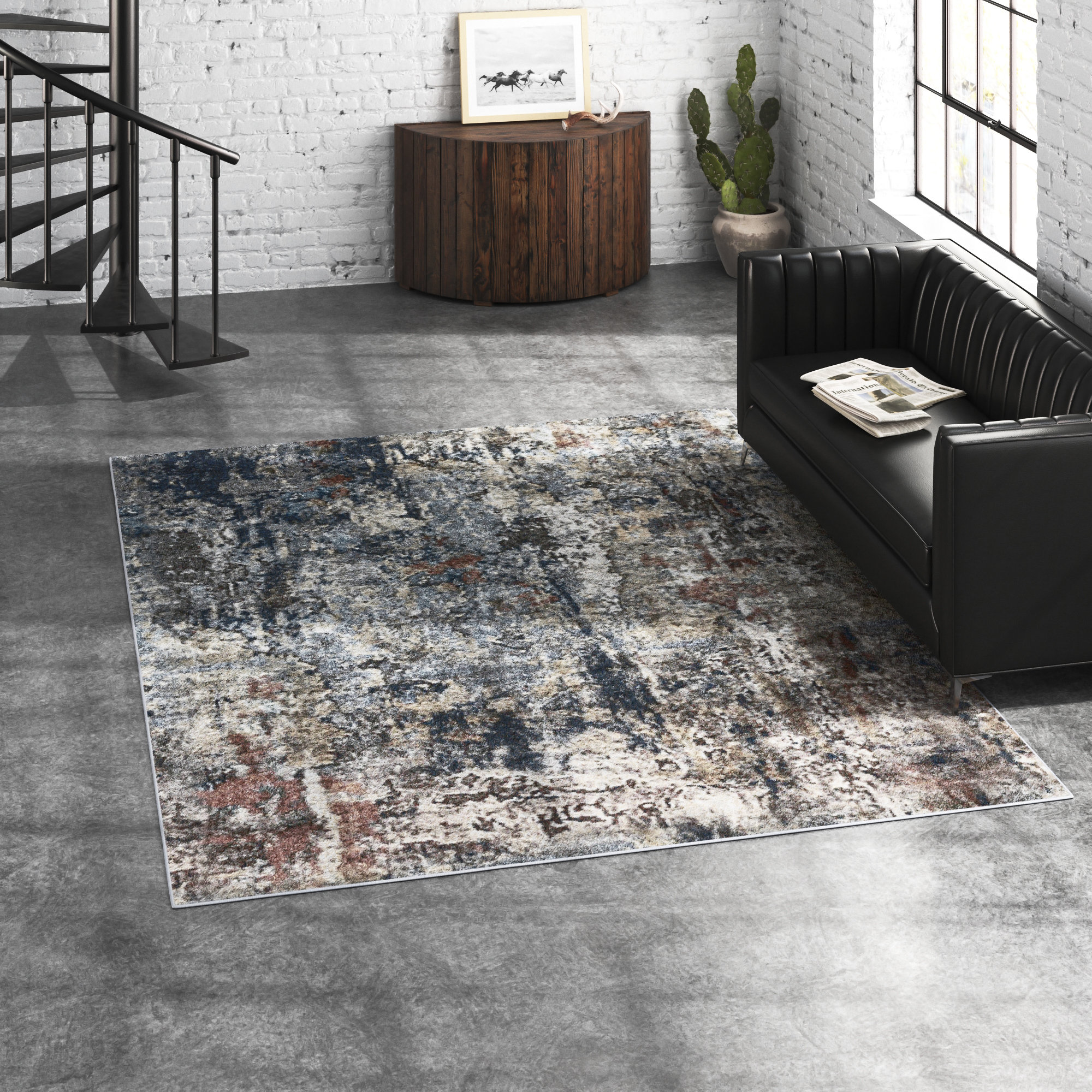 Trent Austin Design Sascha Abstract Navy/Beige/Grey Area Rug & Reviews ...