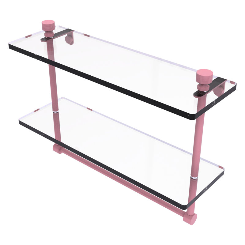 Tablette flottante avec porte-serviettes 2 pièces Foxtrot, H 12 po x l 16 po x P 5 po, Rose