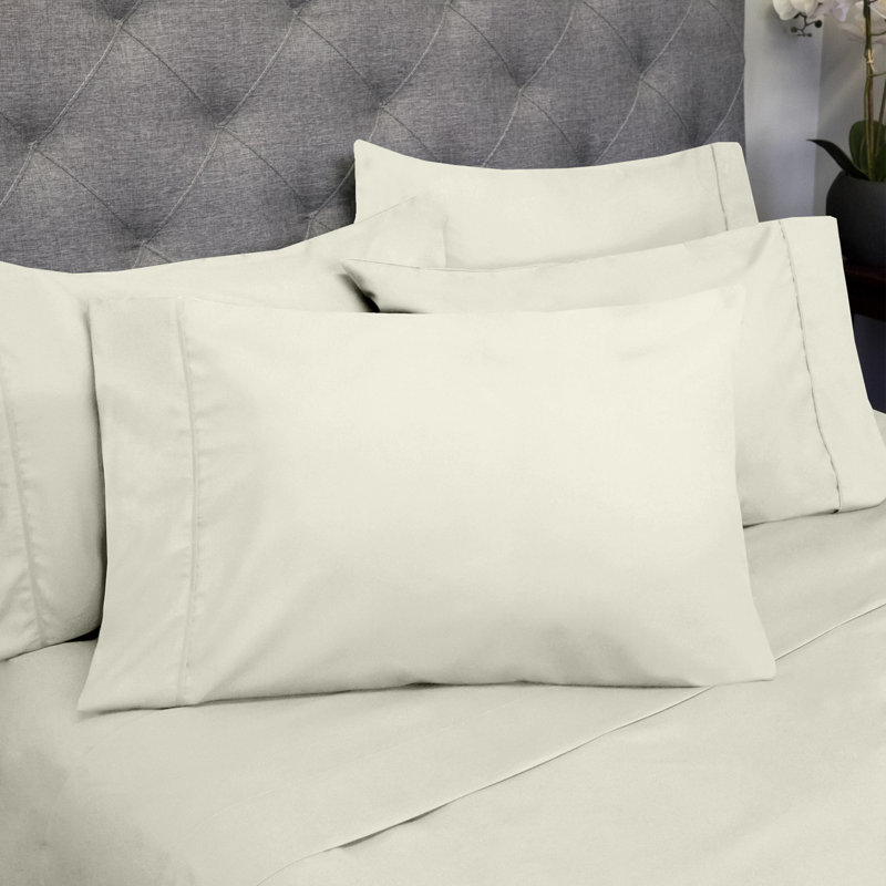 Luxurious Soft Microfiber Sheet Set with Bonus Pillowcases, Ivory, Twin XL Sheet Set with 2 Pillowcases