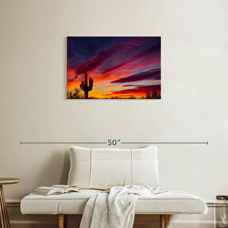 Alvord Saguaro Cactus Sunset, 20" H x 30" W