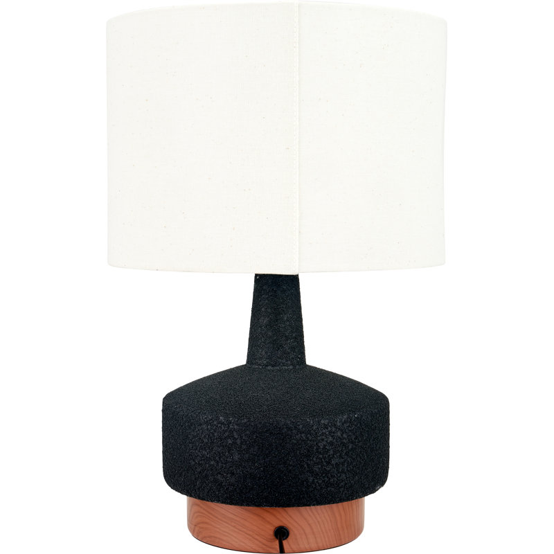 Elencourt Ceramic Table Lamp, Natural, Black