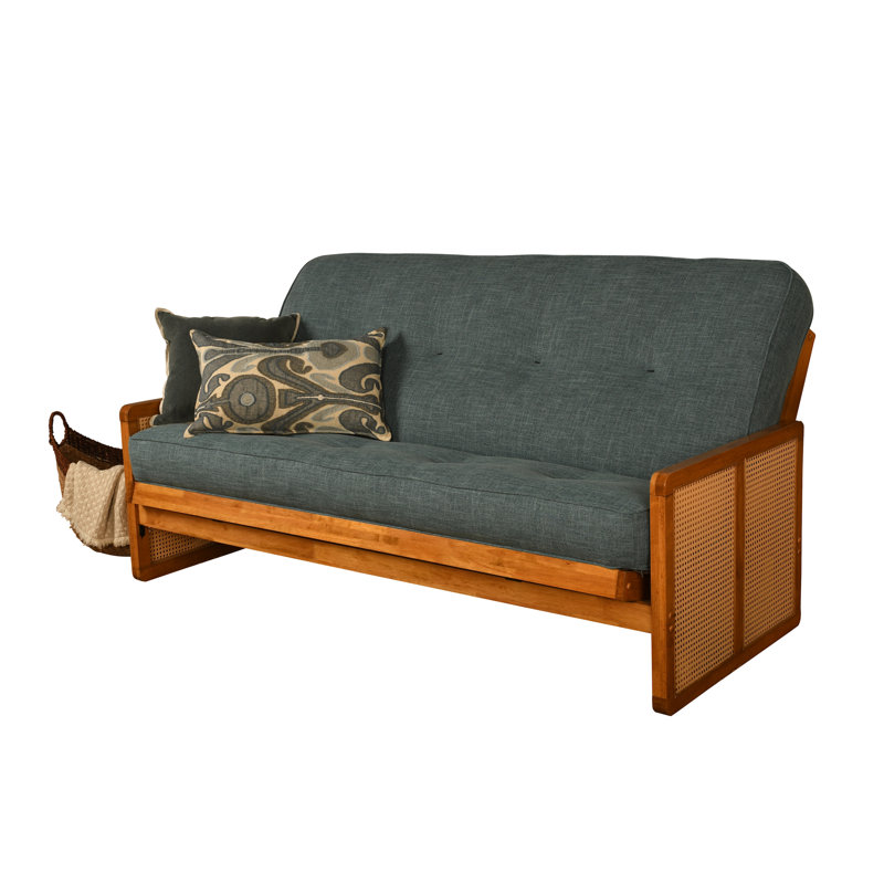 Bridyn Full-size Futon includes Mattress, Linen Aqua