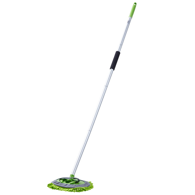 Car Wash Brush, 62-Inch Extendable Car Washing Brush With Long Handle, Soft Chenille Fiber Car Wash Mop Mitt, 180° Rotatable Car Cleaning Brush With 1 Replacement Mop For Car, RV, Window, Floor