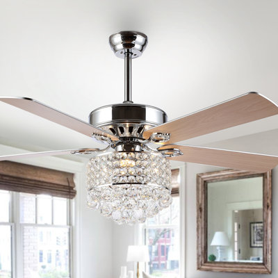 Ventilateur de plafond 5 pales 52" avec télécommande, ensemble d’éclairage inclus Mahaney