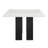 7pc Dining Set Rectangular Marble-like Tabletop Dark-finished Base Upholstered Chairs