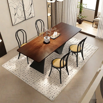 Vintage style irregular solid wood dining table