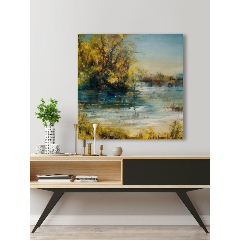 Life Is A Deep River - peinture sur toile tendue, L 12 po x H 12 po