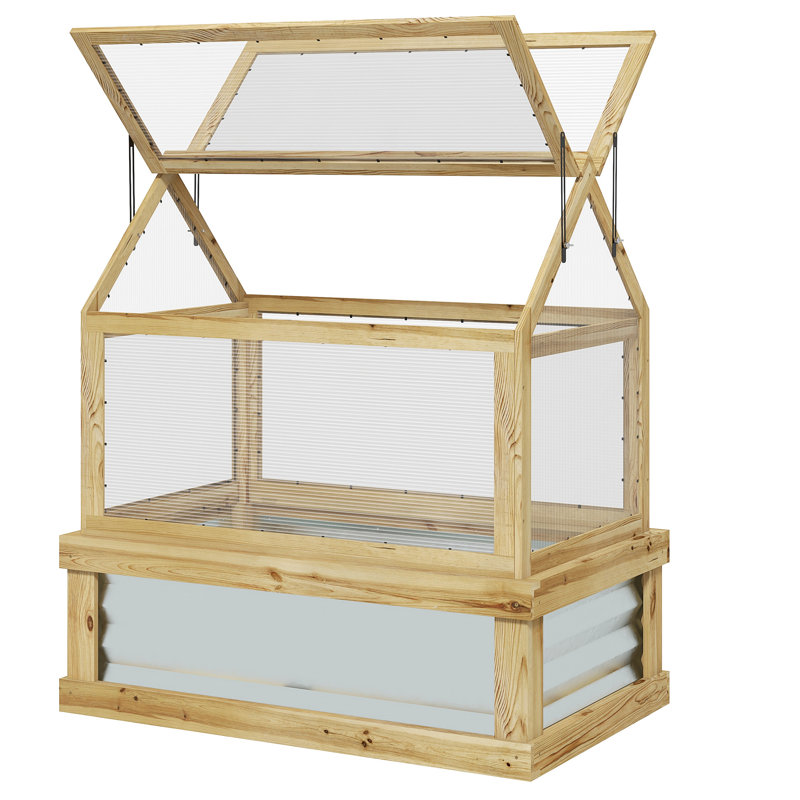 Lit de jardin surélevé avec serre en polycarbonate Outsunny
