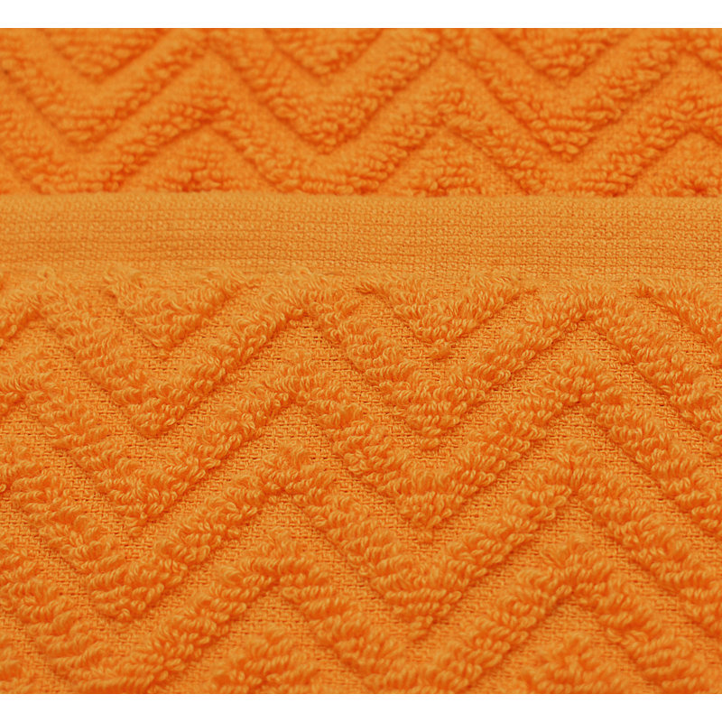 Parmvir Moda Cotton Chevron Hand Towel, Orange