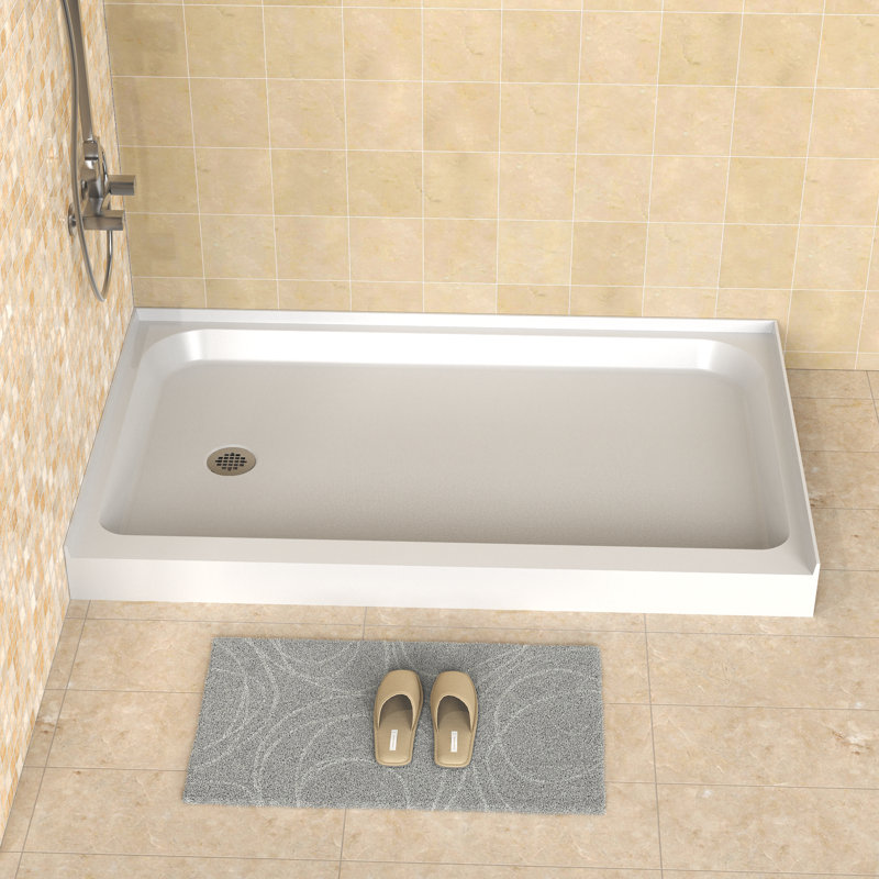 60'' x 36'' Acrylic Shower Base With Left Drain, Glossy and Non-Slip surface, Left