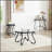 Tempered Glass Surface Console Table Coffee Table With Sturdy Construction For Living Room (Rustic Black)
