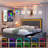 Jalna LED Lighted Upholstered Bed Frame with Bluetooth Sync Lights, Adjustable Headboard & 4 Storage Drawers, No Box Spring Needed, Easy Assembly,-1197959862-1146210902