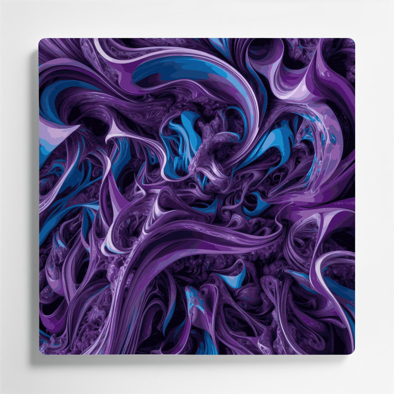 «Biomorphic Abstraction 69», art mural en métal mauve, H 12 po x l 12 po